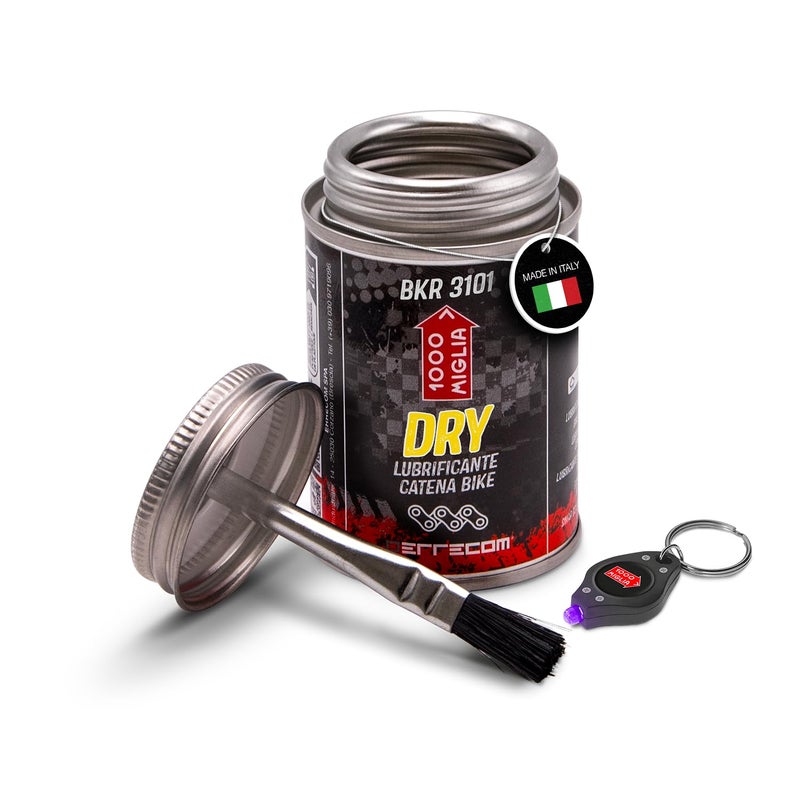 ERRECOM 1000 ميليا BKR 3101-4 أونصة سائلة (120 مل) علبة، زيت تشحيم جاف لسلسلة الدراجة، لظروف الطقس الجاف والغبار، فرشاة مرفقة - Image 1